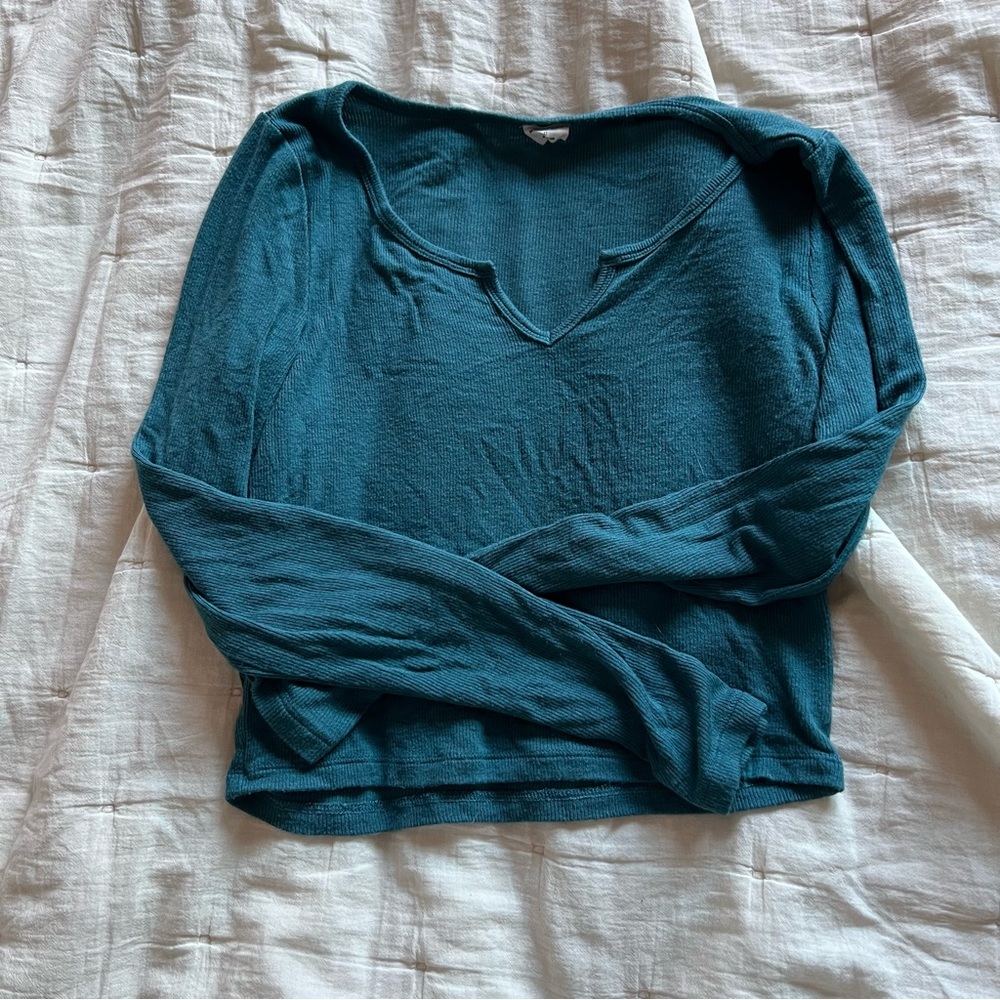 Teal Long Sleeve Aritzia Wilfred Feee Women's Top